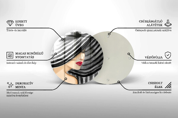 Glas Ceranfeldabdeckung Frau mit Hut