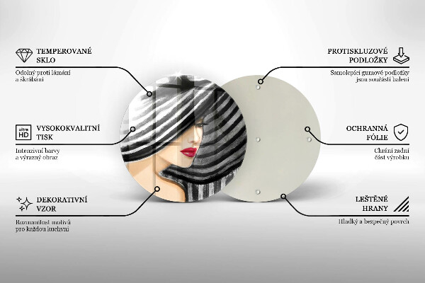 Glas Ceranfeldabdeckung Frau mit Hut