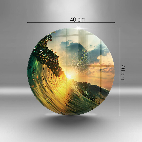 Glas Ceranfeldabdeckung Welle und Sonnenuntergang