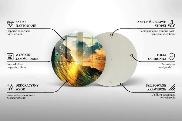 Glas Ceranfeldabdeckung Welle und Sonnenuntergang