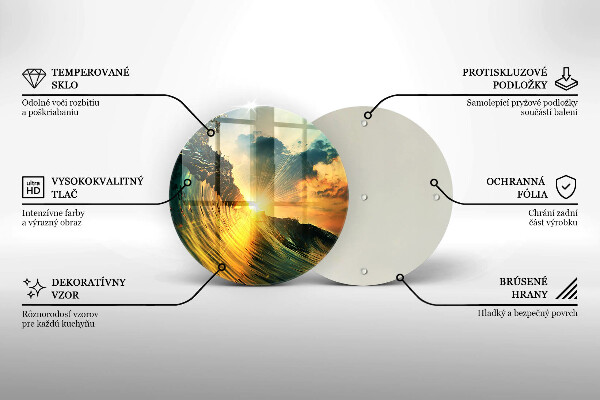 Glas Ceranfeldabdeckung Welle und Sonnenuntergang