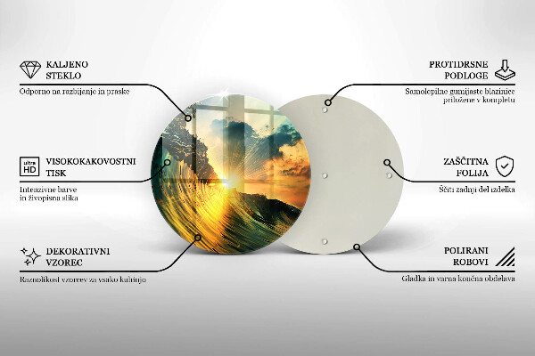 Glas Ceranfeldabdeckung Welle und Sonnenuntergang