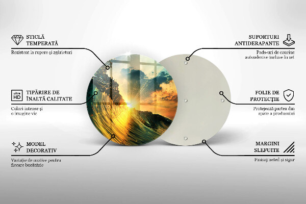 Glas Ceranfeldabdeckung Welle und Sonnenuntergang