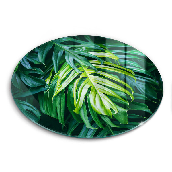 Glas Ceranfeldabdeckung Wilde Monstera-Blätter