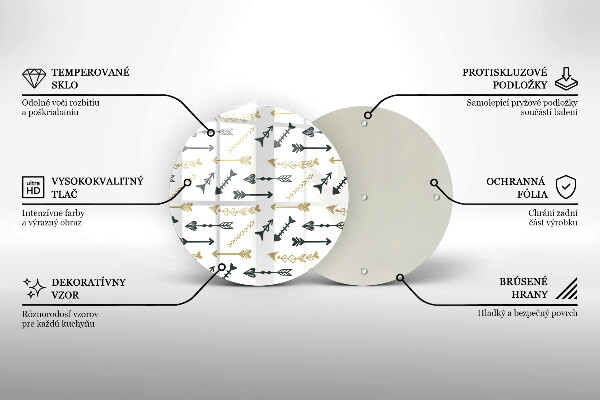 Glas Ceranfeldabdeckung Boho-Pfeilmuster