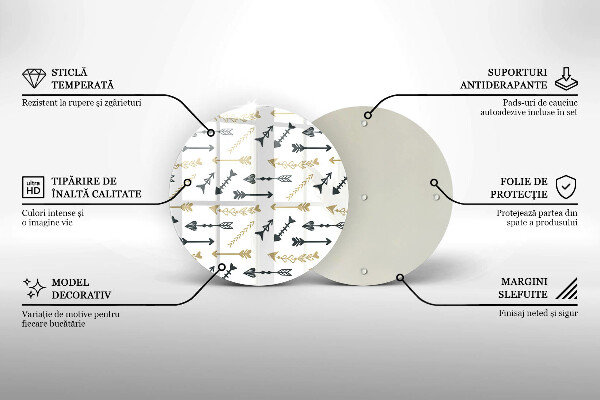 Glas Ceranfeldabdeckung Boho-Pfeilmuster