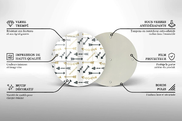 Glas Ceranfeldabdeckung Boho-Pfeilmuster