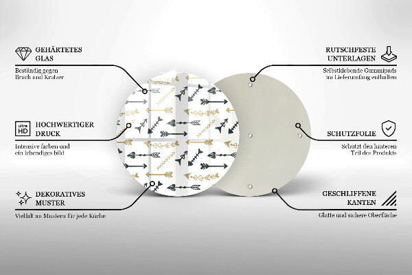 Glas Ceranfeldabdeckung Boho-Pfeilmuster