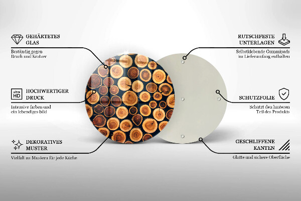 Glas Ceranfeldabdeckung Baumstümpfe aus Holz