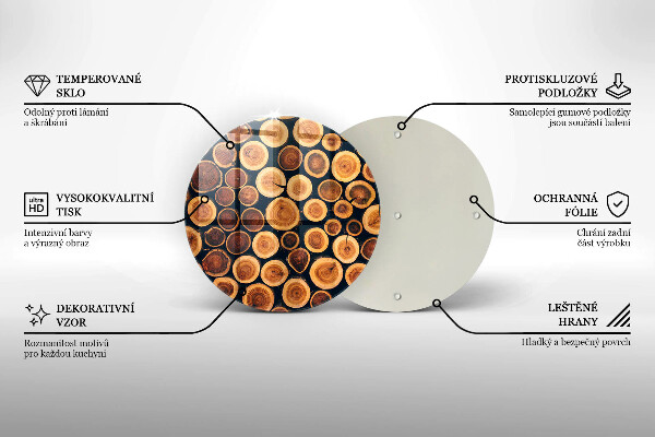 Glas Ceranfeldabdeckung Baumstümpfe aus Holz