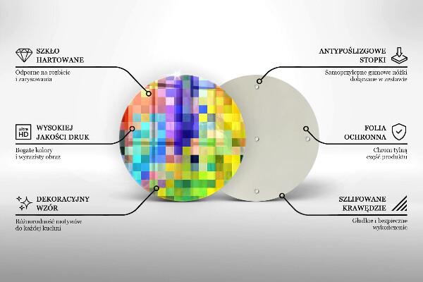 Glas Ceranfeldabdeckung Bunte Pixelquadrate