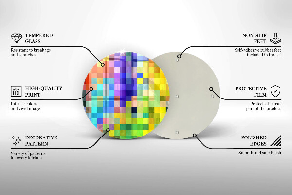 Glas Ceranfeldabdeckung Bunte Pixelquadrate