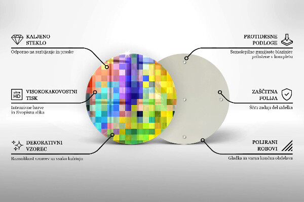 Glas Ceranfeldabdeckung Bunte Pixelquadrate