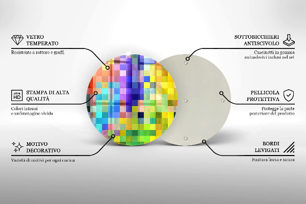 Glas Ceranfeldabdeckung Bunte Pixelquadrate
