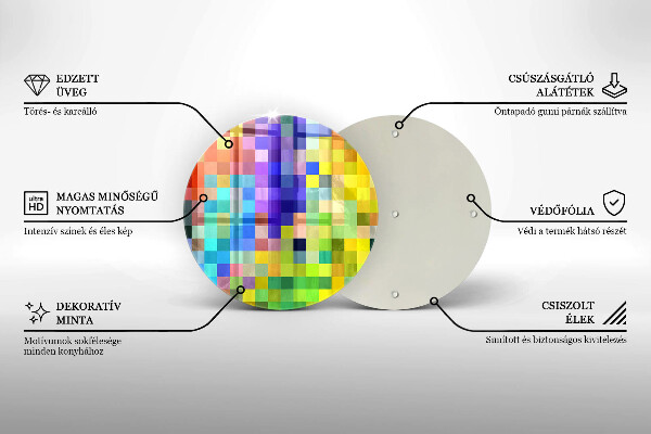 Glas Ceranfeldabdeckung Bunte Pixelquadrate