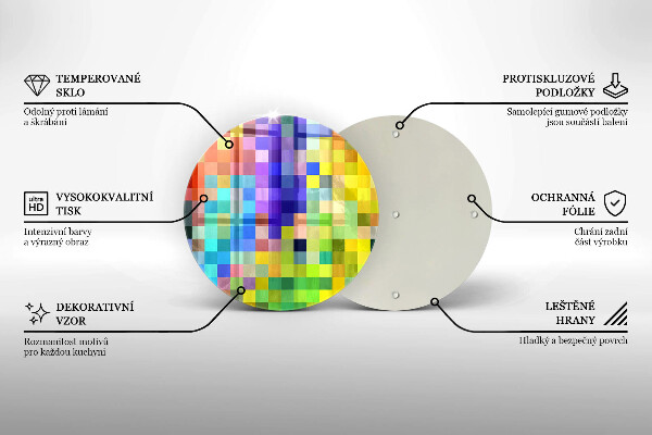 Glas Ceranfeldabdeckung Bunte Pixelquadrate