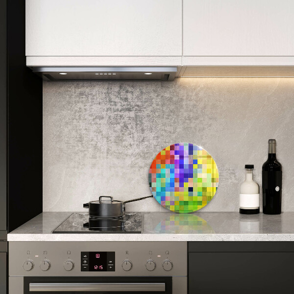 Glas Ceranfeldabdeckung Bunte Pixelquadrate
