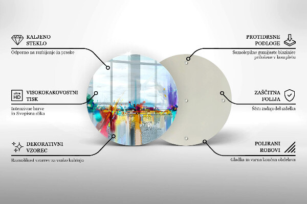 Glas Ceranfeldabdeckung Spritzschutz Gemalte Abstraktion