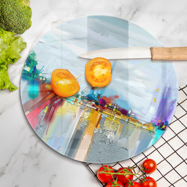 Glas Ceranfeldabdeckung Spritzschutz Gemalte Abstraktion