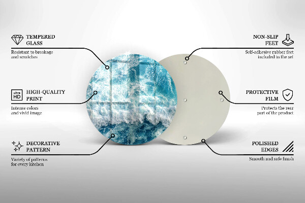 Glas Ceranfeldabdeckung Spritzschutz Meerwasserwellen