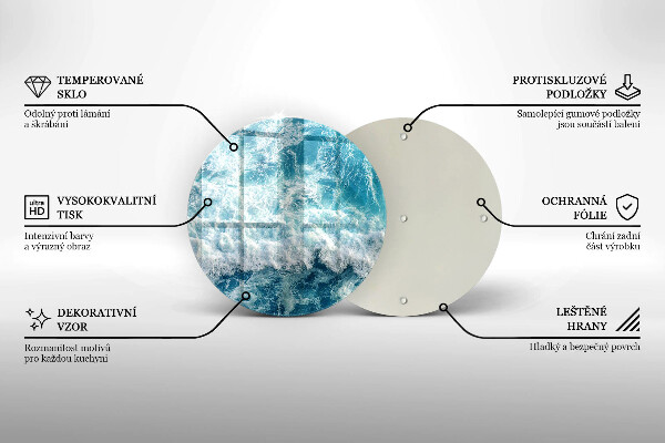 Glas Ceranfeldabdeckung Spritzschutz Meerwasserwellen