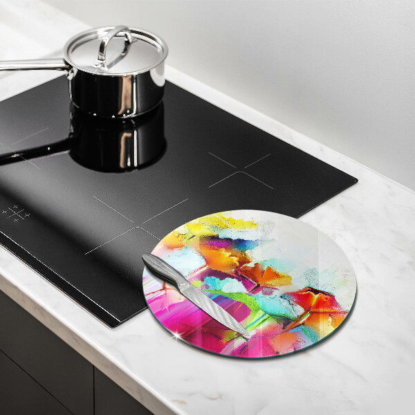 Glas Ceranfeldabdeckung Spritzschutz Bemalte Blumen