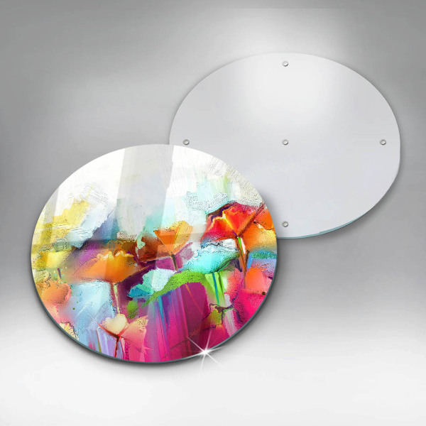 Glas Ceranfeldabdeckung Spritzschutz Bemalte Blumen