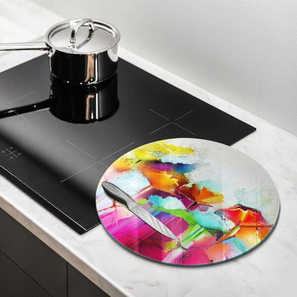 Glas Ceranfeldabdeckung Spritzschutz Bemalte Blumen