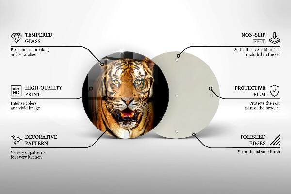 Glas Ceranfeldabdeckung Spritzschutz Wildtiertiger