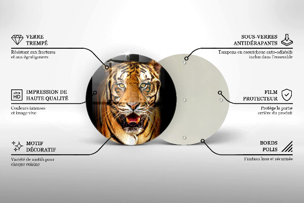 Glas Ceranfeldabdeckung Spritzschutz Wildtiertiger