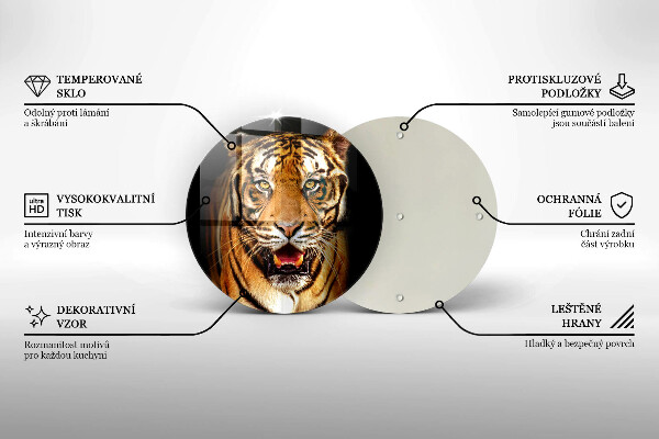 Glas Ceranfeldabdeckung Spritzschutz Wildtiertiger