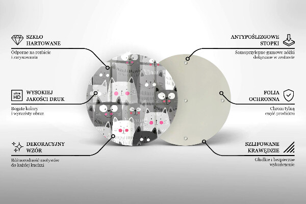 Glas Ceranfeldabdeckung Spritzschutz Katzenillustration