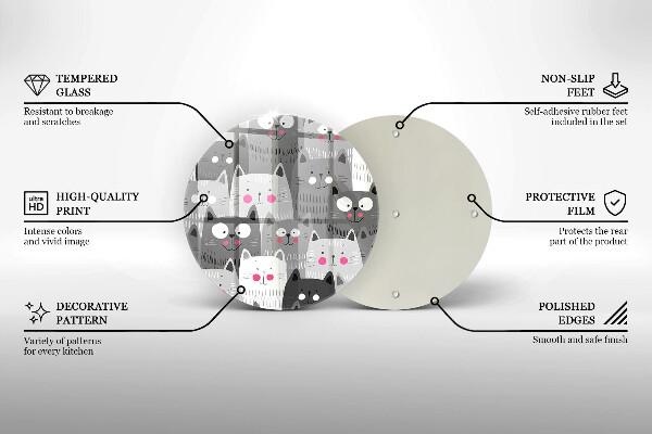 Glas Ceranfeldabdeckung Spritzschutz Katzenillustration