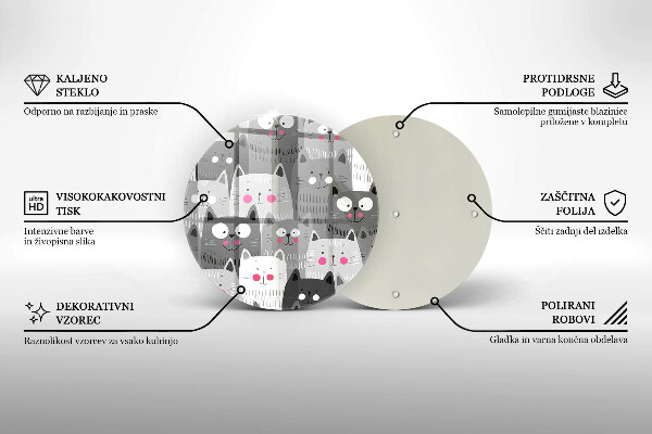 Glas Ceranfeldabdeckung Spritzschutz Katzenillustration