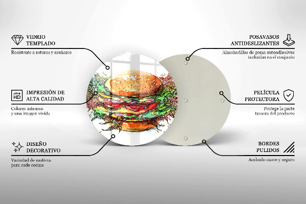 Glas Herdabdeckplatte Hamburger-Zeichnung