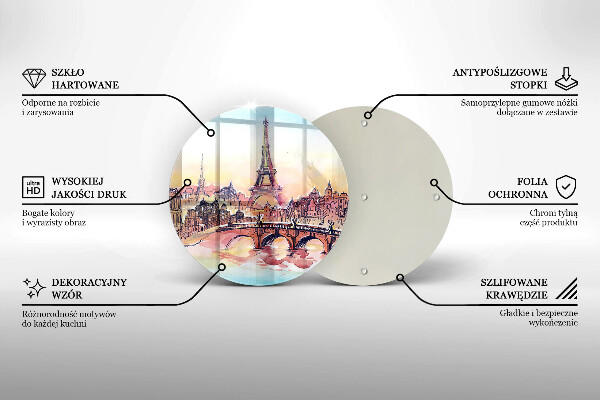 Glas Herdabdeckplatte Landschaft des Pariser Eiffelturms