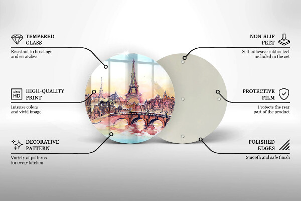 Glas Herdabdeckplatte Landschaft des Pariser Eiffelturms