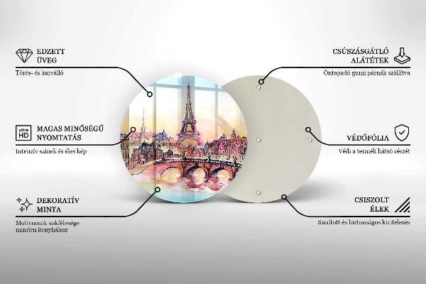 Glas Herdabdeckplatte Landschaft des Pariser Eiffelturms