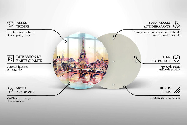 Glas Herdabdeckplatte Landschaft des Pariser Eiffelturms