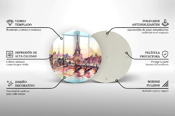 Glas Herdabdeckplatte Landschaft des Pariser Eiffelturms