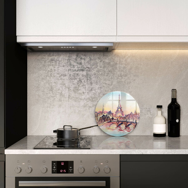 Glas Herdabdeckplatte Landschaft des Pariser Eiffelturms