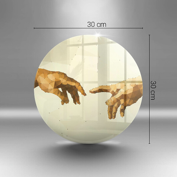 Glas Herdabdeckplatte Erschaffung von Adams Händen