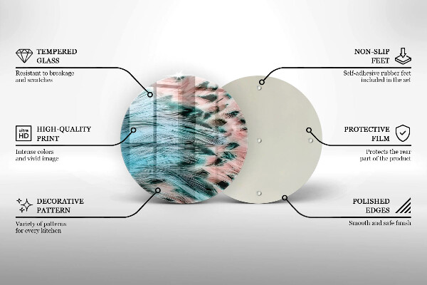 Glas Ceranfeldabdeckung Boho-Vogelfedern