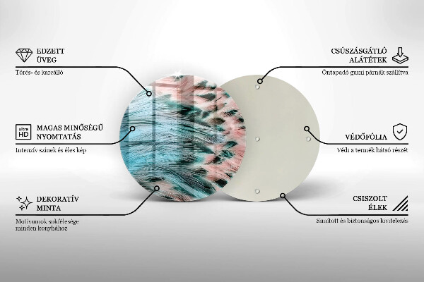 Glas Ceranfeldabdeckung Boho-Vogelfedern