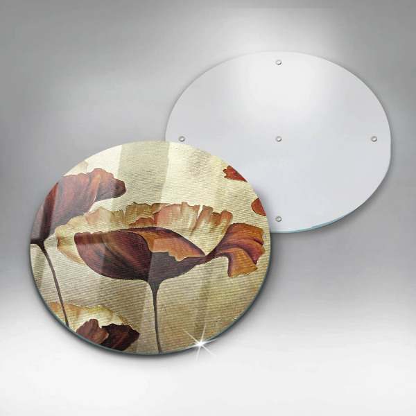 Glas Ceranfeldabdeckung Bemalte Boho-Blumen