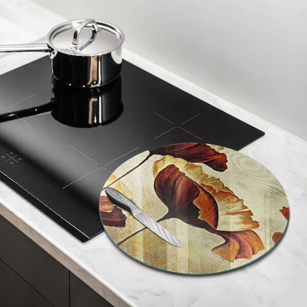 Glas Ceranfeldabdeckung Bemalte Boho-Blumen