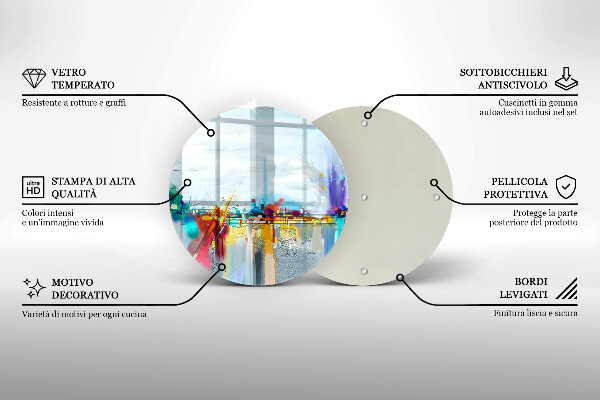 Glas Herdabdeckplatte Gemalte Abstraktion
