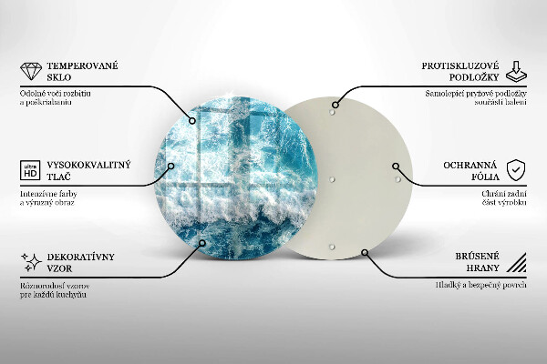 Glas Herdabdeckplatte Meerwasserwellen