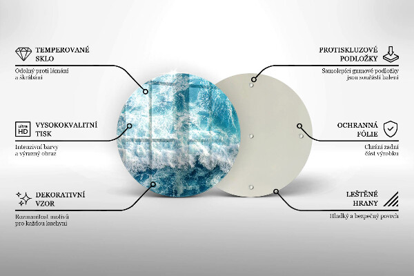 Glas Herdabdeckplatte Meerwasserwellen