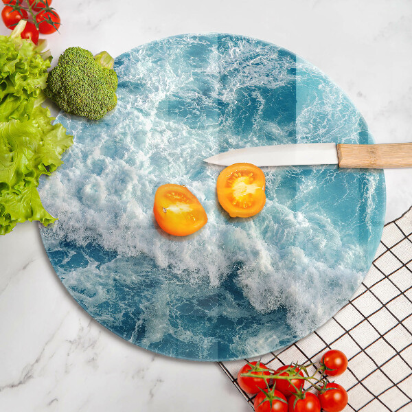 Glas Herdabdeckplatte Meerwasserwellen